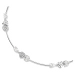 Idyllia necklace Heart with arrow, White, Rhodium plated